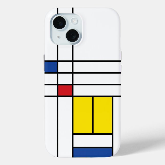 Mondrian II Minimalist De Stijl Modern Art Design Case-Mate iPhone Case (Back)