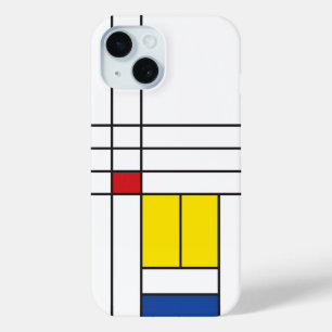 Mondrian II Minimalist De Stijl Modern Art Design iPhone 15 Case