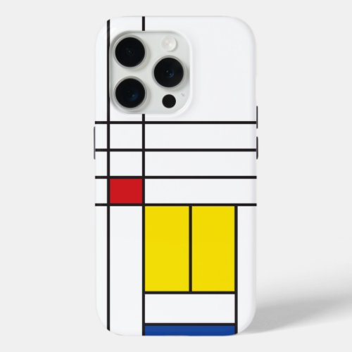 Mondrian II Minimalist De Stijl Modern Art Design iPhone 15 Pro Case