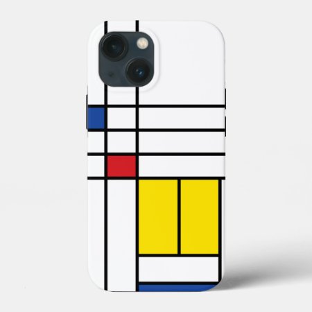 Mondrian Ii Minimalist De Stijl Modern Art Design Iphone 13 Mini Case