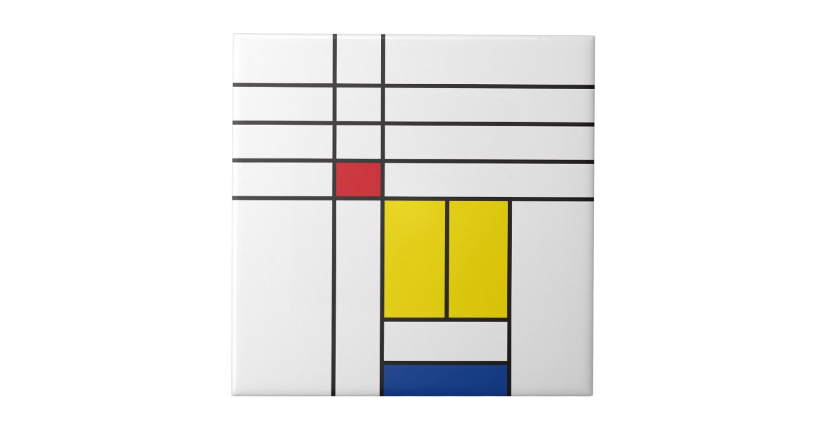 Mondrian II Minimalist De Stijl Modern Art Design Ceramic Tile | Zazzle