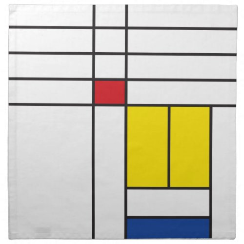 Mondrian II Minimalist De Stijl Modern Art Design Cloth Napkin