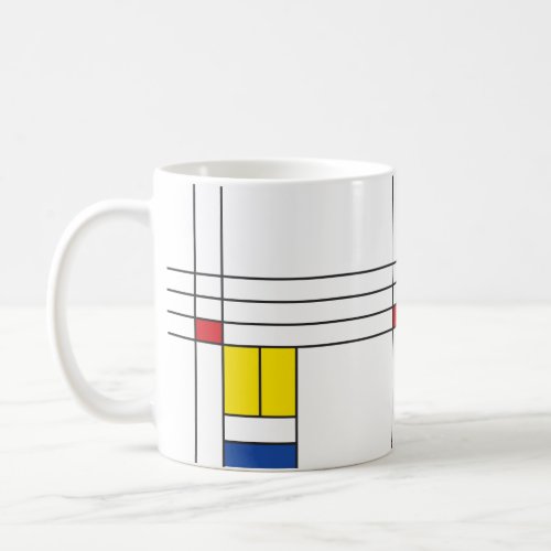 Mondrian II Minimalist De Stijl Modern Art Design Coffee Mug