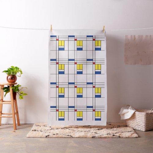 Mondrian II Minimalist De Stijl Modern Art Design Fabric