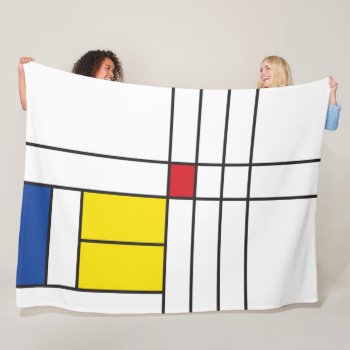 Mondrian Ii Minimalist De Stijl Modern Art Design Fleece Blanket by fat_fa_tin at Zazzle