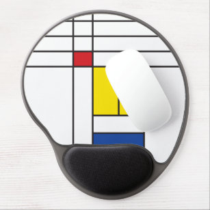 Mondrian II Minimalist De Stijl Modern Art Design Gel Mouse Pad