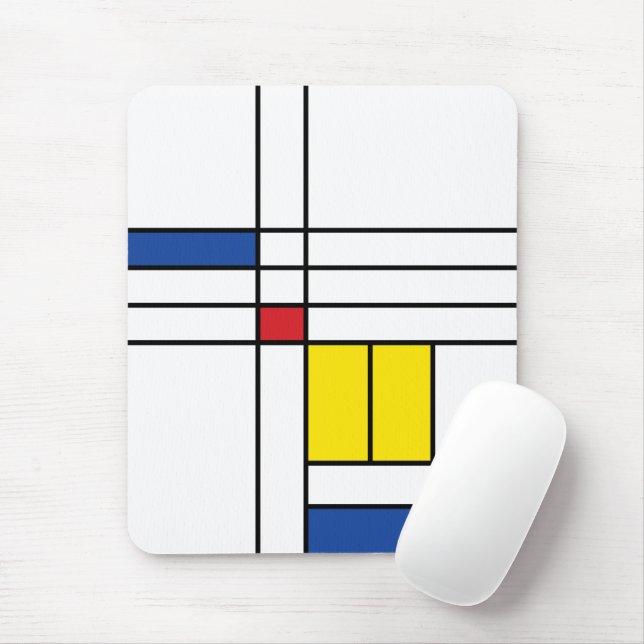 Mondrian II Minimalist De Stijl Modern Art Design Mouse Pad (With Mouse)