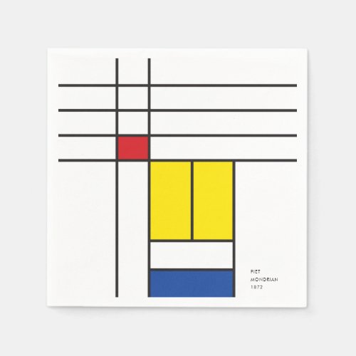 Mondrian II Minimalist De Stijl Modern Art Design Napkins