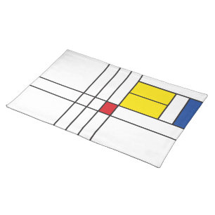 Mondrian II Minimalist De Stijl Modern Art Design Placemat