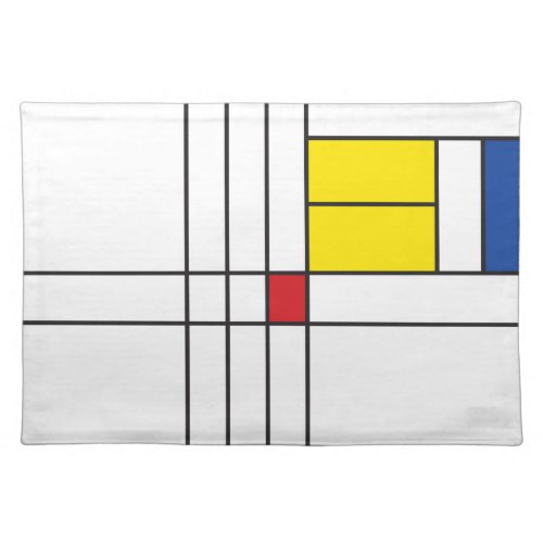 Mondrian II Minimalist De Stijl Modern Art Design Placemat