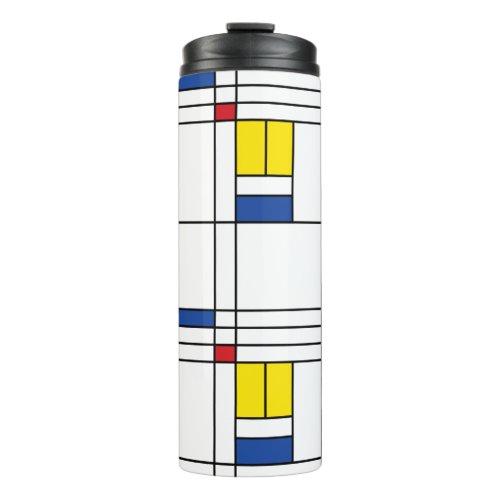 Mondrian II Minimalist De Stijl Modern Art Design Thermal Tumbler