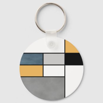 Mondrian Inspiration Keychain by BattaAnastasia at Zazzle