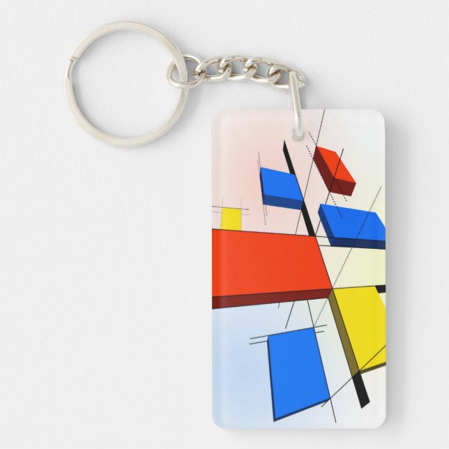 Mondrian Inspired 3D Keychain (Front)