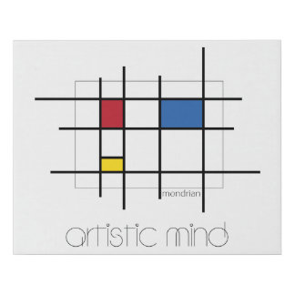 Mondrian inspired abstract canvas art