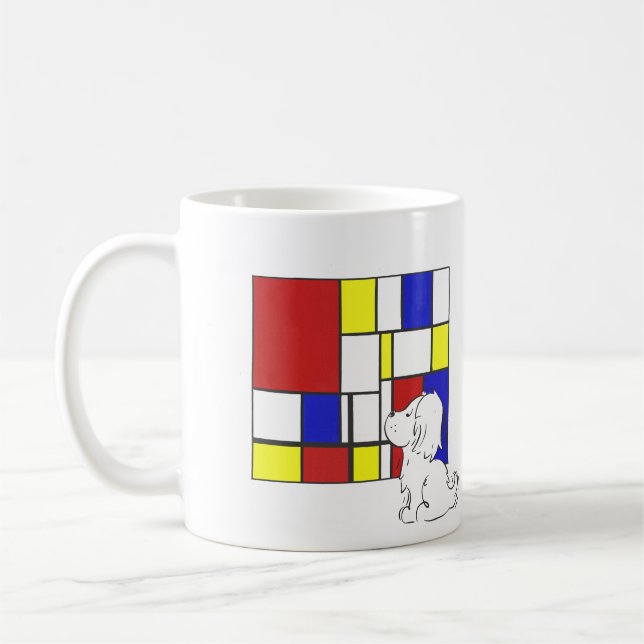 Mondrian Inspired Chamomile Coffee Mug (Left)