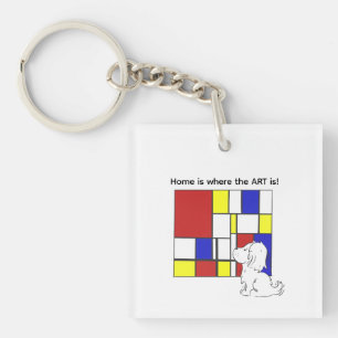 Mondrian Inspired Chamomile Keychain
