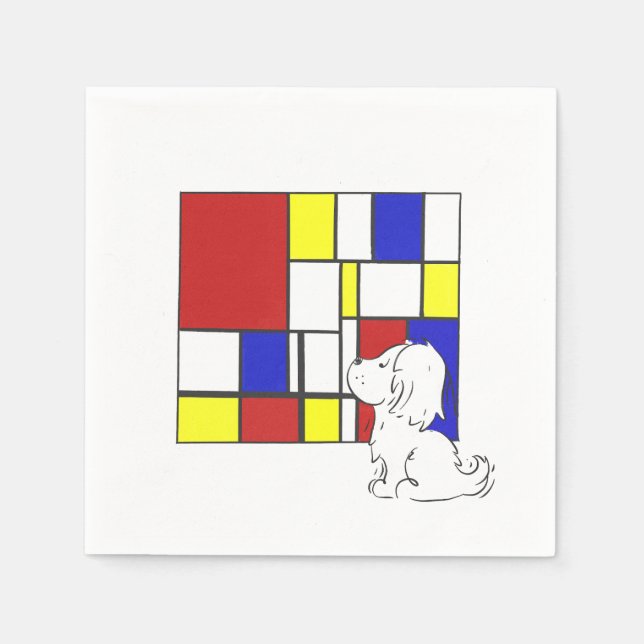 Mondrian Inspired Chamomile Napkins (Front)