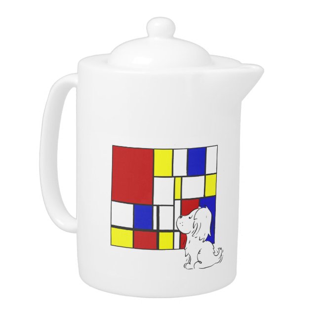 Mondrian Inspired Chamomile Teapot (Left)