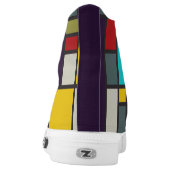Mondrian inspired 'composition in shoe' art High-Top sneakers (Left Shoe Back)