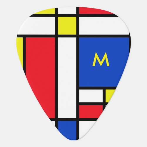 Mondrian Inspired Geometrical Design Abstract Art Guitar Pick