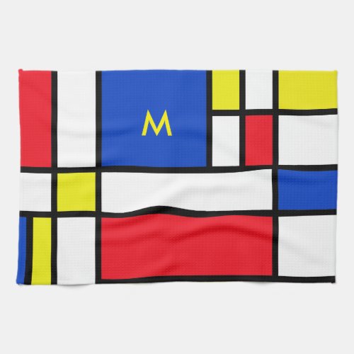 Mondrian Inspired Geometrical Design Abstract Art Kitchen Towel