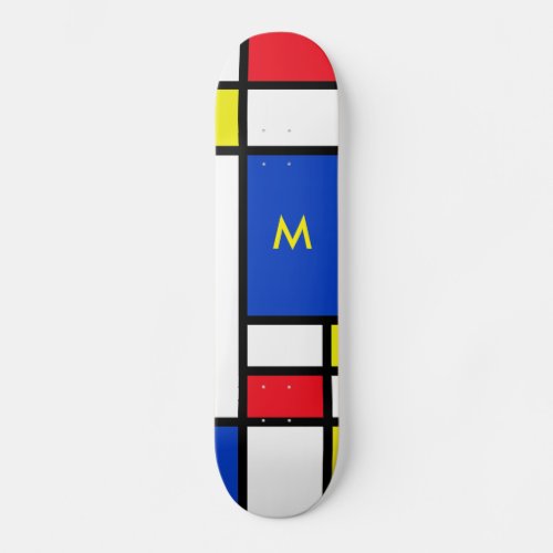 Mondrian Inspired Geometrical Design Abstract Art Skateboard