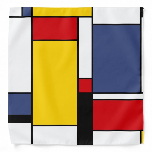 Mondrian Inspired Modern Geometric Style Bandana (Front)