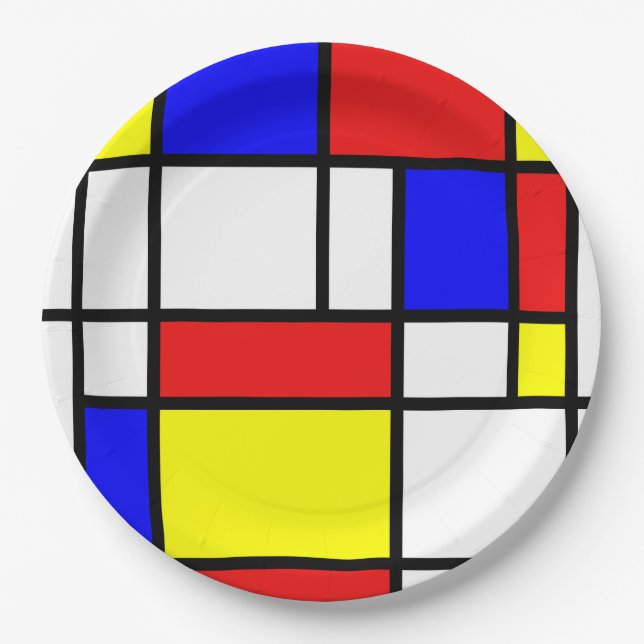 Mondrian Inspired Paper Plates (Front)