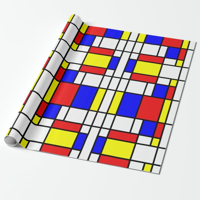 Mondrian Inspired Wrapping Paper (Unrolled)
