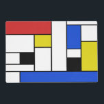 Mondrian Lines Placemat<br><div class="desc">Design inspired by dutch painter Piet Mondrian in red, blue, yellow, and black</div>