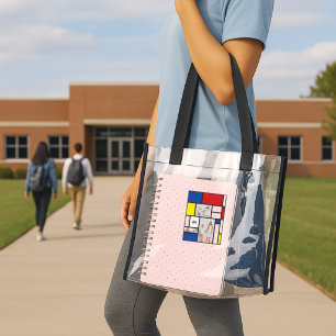 Mondrian Minimalist 3 Photo Geometric Modern Art Clear Tote Bag