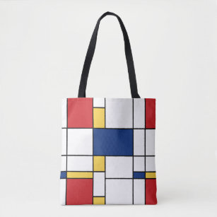 Red. White. and Blue Frame Purse Leather Mondrian Look Made by