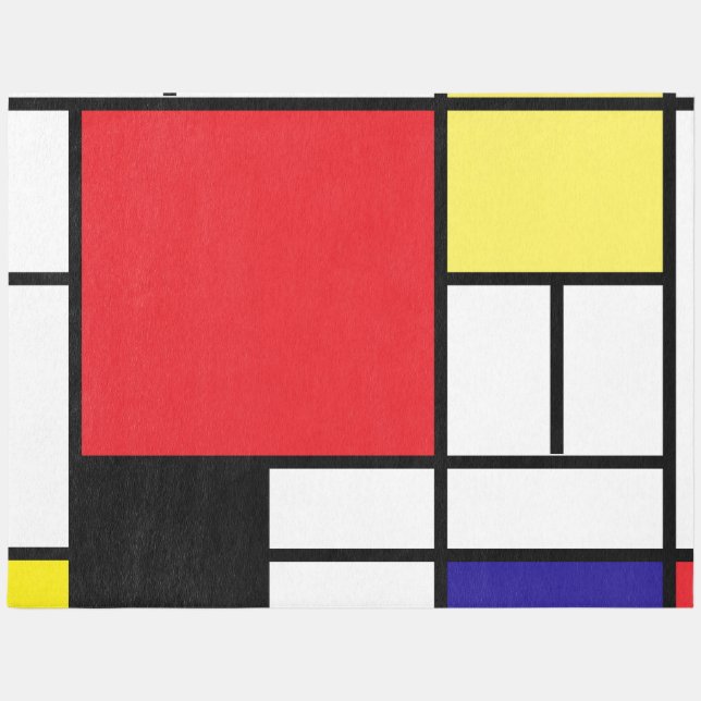 Mondrian, Minimalist Composition Red Rug (Front)