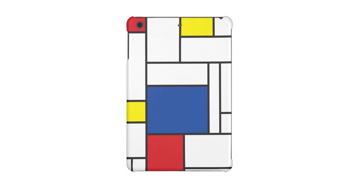 Mondrian Minimalist De Stijl Art iPad Mini Case | Zazzle