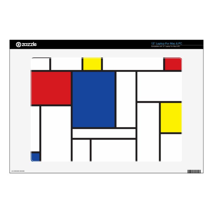 Mondrian Minimalist De Stijl Art Laptop Skin