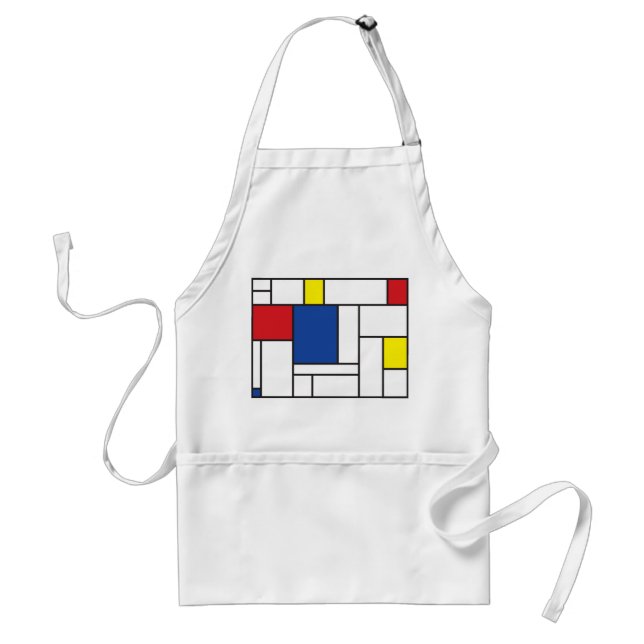 Mondrian Minimalist De Stijl Modern Art Custom Adult Apron (Front)