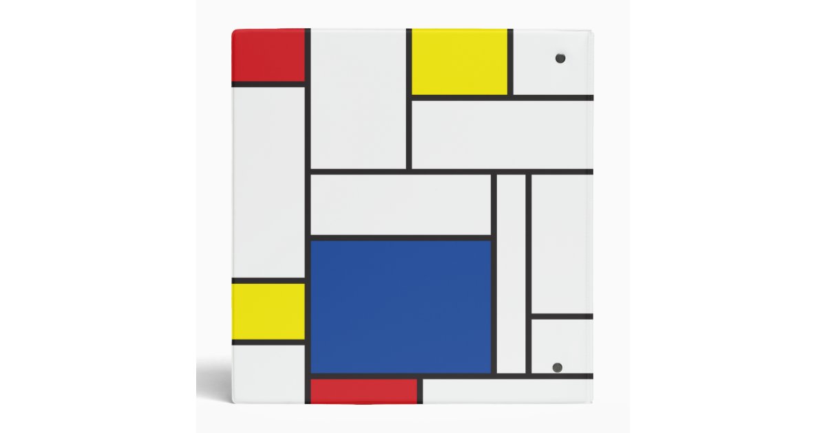 Mondrian Minimalist De Stijl Modern Art Simple Binder | Zazzle