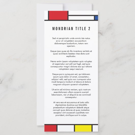 Mondrian Minimalist Geometric De Stijl Modern Art (Back)