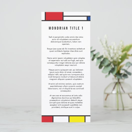 Mondrian Minimalist Geometric De Stijl Modern Art (Standing Front)