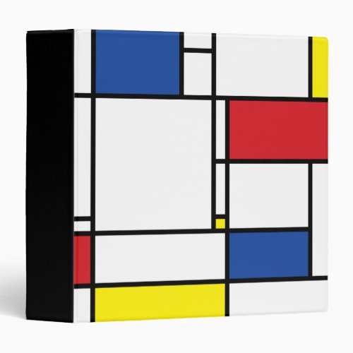 Mondrian Minimalist Geometric De Stijl Modern Art 3 Ring Binder