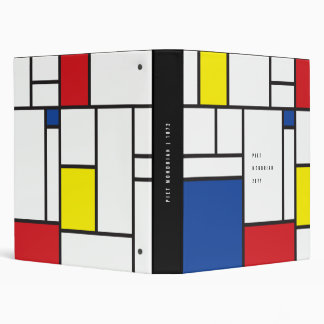 Mondrian Minimalist Geometric De Stijl Modern Art 3 Ring Binder