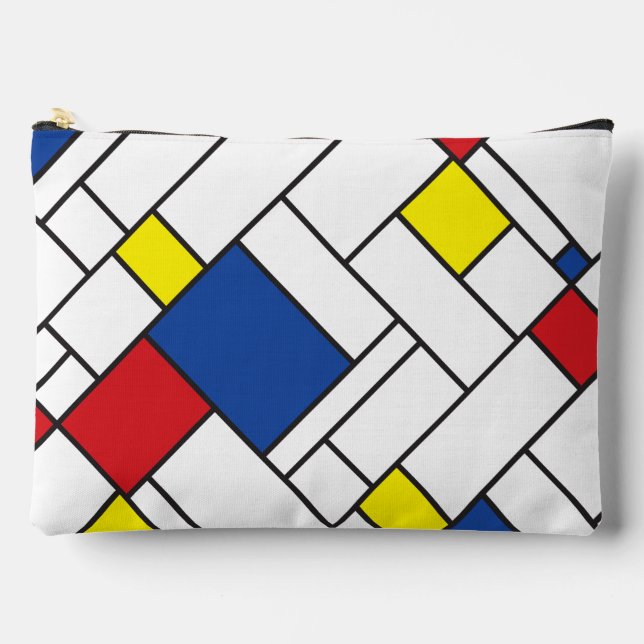 Mondrian Minimalist Geometric De Stijl Modern Art Accessory Pouch (Front)