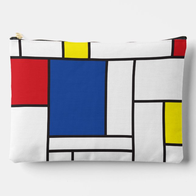 Mondrian Minimalist Geometric De Stijl Modern Art Accessory Pouch (Front)