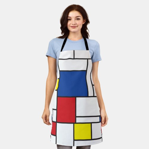 Mondrian Minimalist Geometric De Stijl Modern Art Apron