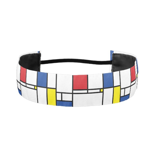 Mondrian Minimalist Geometric De Stijl Modern Art Athletic Headband (Front)