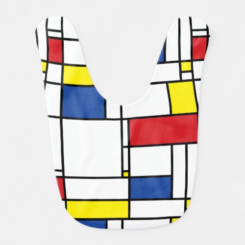 Mondrian Minimalist Geometric De Stijl Modern Art Baby Bib