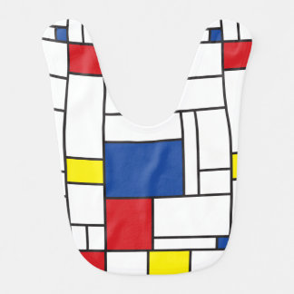 Mondrian Minimalist Geometric De Stijl Modern Art Baby Bib