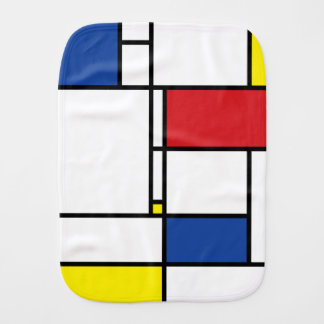 Mondrian Minimalist Geometric De Stijl Modern Art Baby Burp Cloth