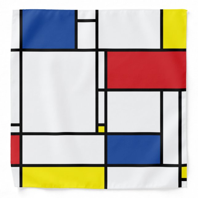 Mondrian Minimalist Geometric De Stijl Modern Art Bandana (Front)