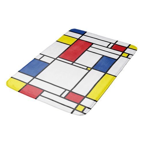 Mondrian Minimalist Geometric De Stijl Modern Art Bath Mat